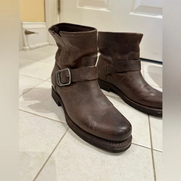 Frye Brown Leather Ankle Boots - Picture 3 of 12